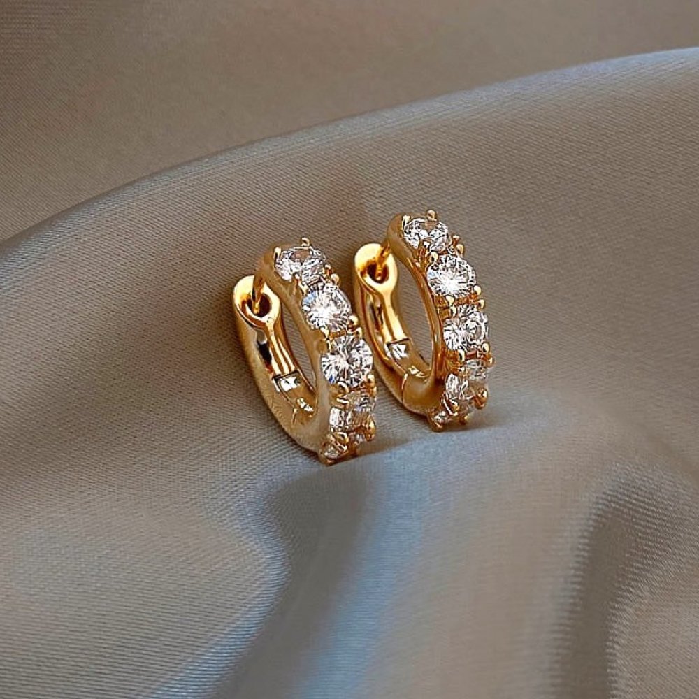 GOLICC Retro Crystal Circle Earrings